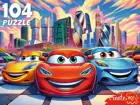 Пазлы классические для детей "Городские машинки". 104 элемента.