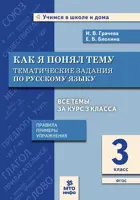 Русский язык. 3 класс. Как я понял тему. Тематические задания по русскому языку. Правила, примеры.