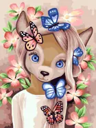 Картина по номерам на холсте 30х40 на подрамнике. "Оленяшка".