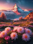 Картина по номерам на холсте 30х40 на подрамнике. "Горные цветы".