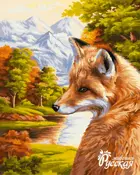 Картина по номерам на холсте 40х50 на подрамнике. "Лисичка".