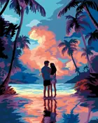 Картина по номерам на холсте 40х50 на подрамнике. "Тропические краски".