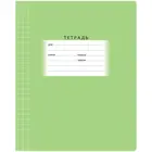 Тетрадь 12 листов, клетка, обложка мелованный картон. BG "Школьная", зеленая, эконом.