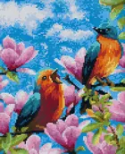 Алмазная мозаика на подрамнике KiKi "Весенняя трель" 30*40, полная выкладка.