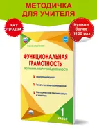 Функциональная грамотность. 1 класс. Программа внеурочной деятельности. Методика.