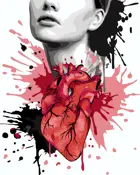 Картина по номерам на холсте 40х50 на подрамнике. "Обнаженное сердце".