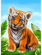 Алмазная мозаика KiKi "Тигренок" 30*40, полная выкладка