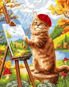 Картина по номерам на холсте 40х50 на подрамнике. "Маленький художник".