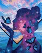 Алмазная мозаика на подрамнике KiKi "Космос внутри" 40*50, полная выкладка.