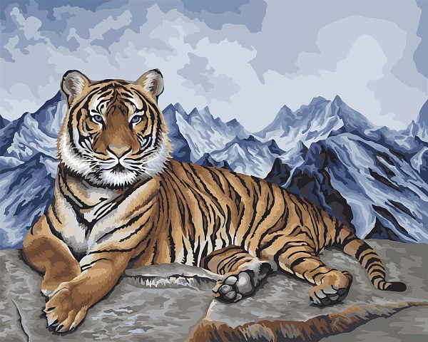 Картина по номерам на холсте 40х50 на подрамнике. "Амурский тигр".